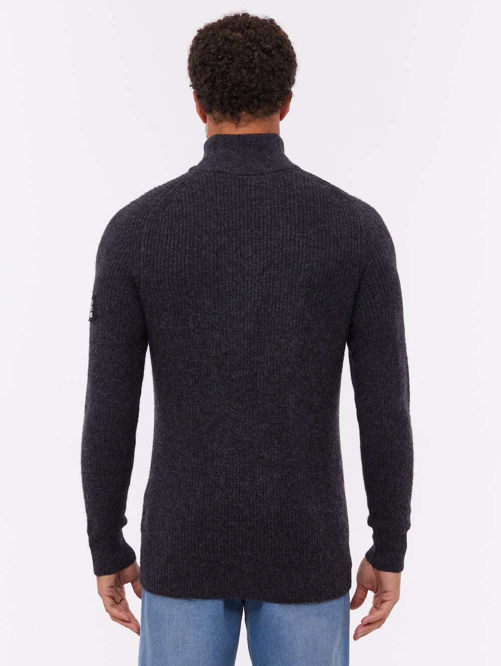 Yanta Quarter-Zip Funnel-Neck Sweater - Grey