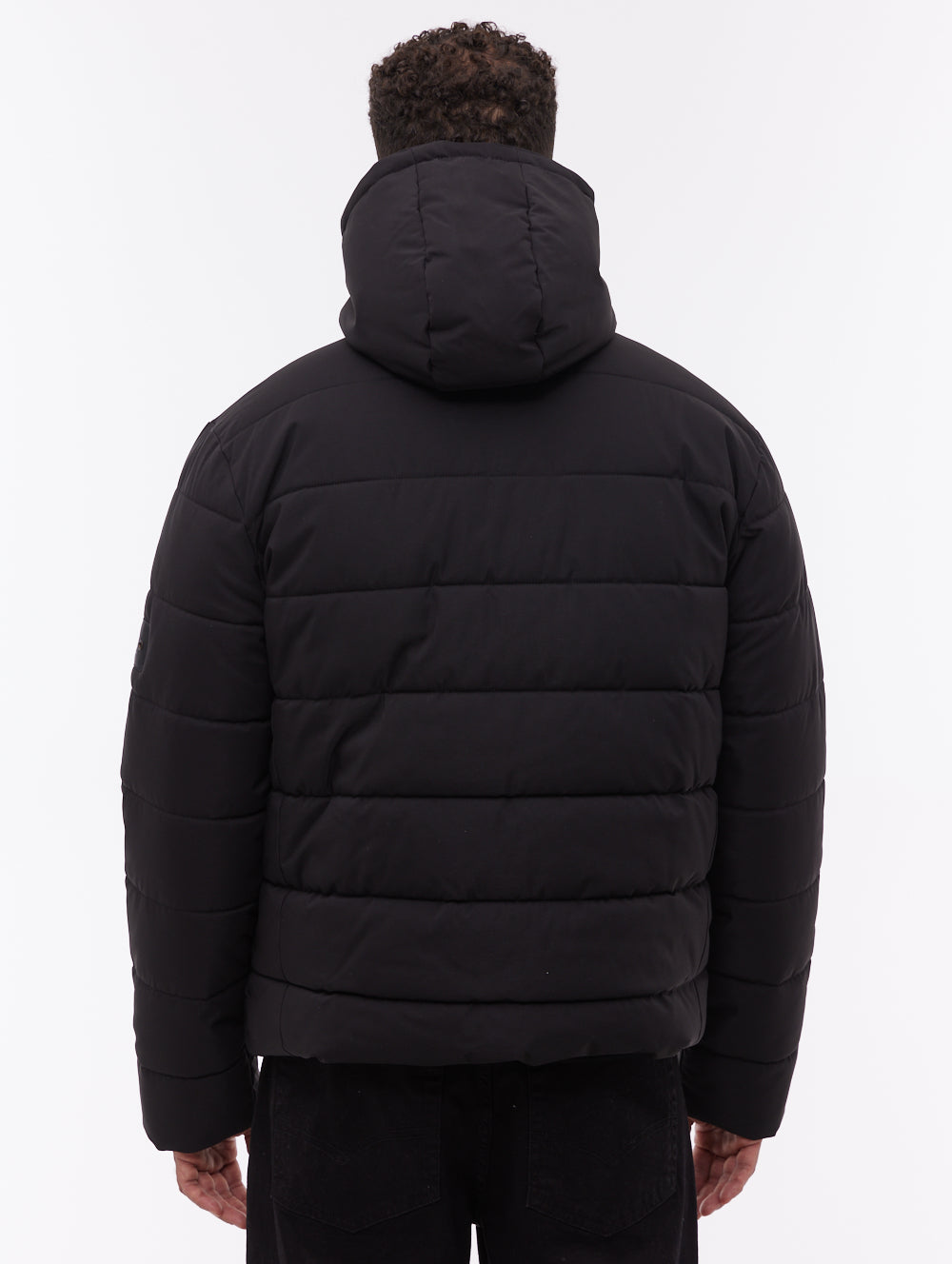 Voroni Hooded Puffer Jacket - Black