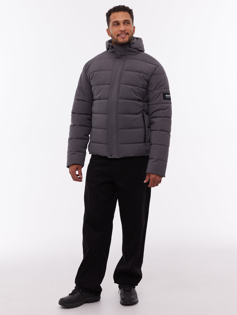 Voroni Hooded Puffer Jacket - Grey
