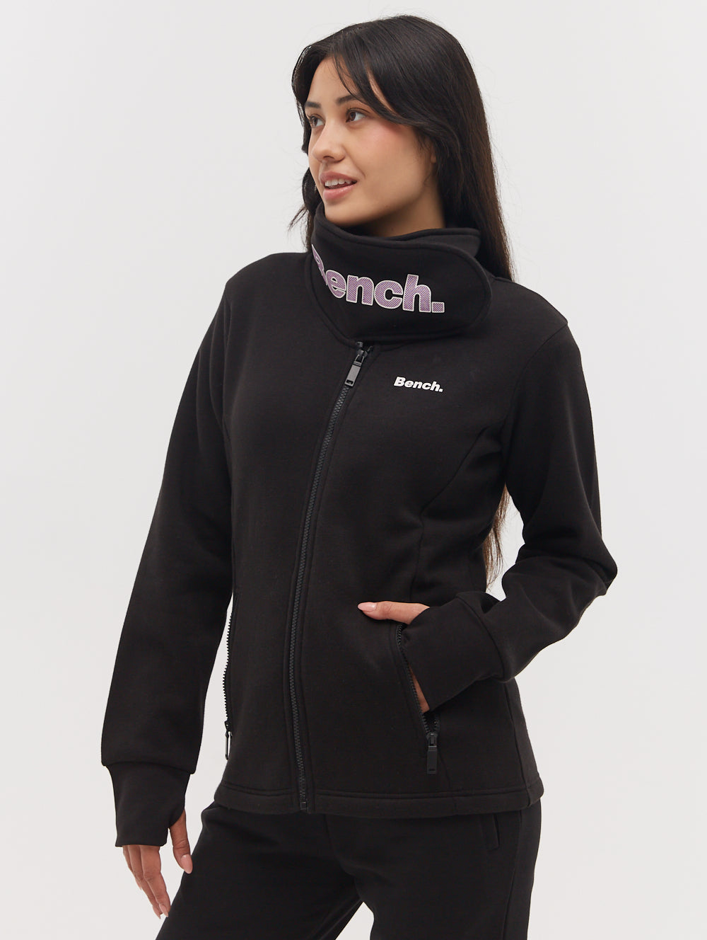 Haylo Wrap Neck Zip-Up