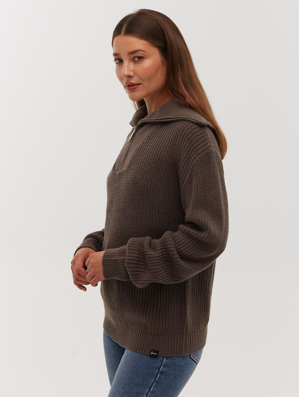 Thurynn Oversize Zippered Funnel Sweater